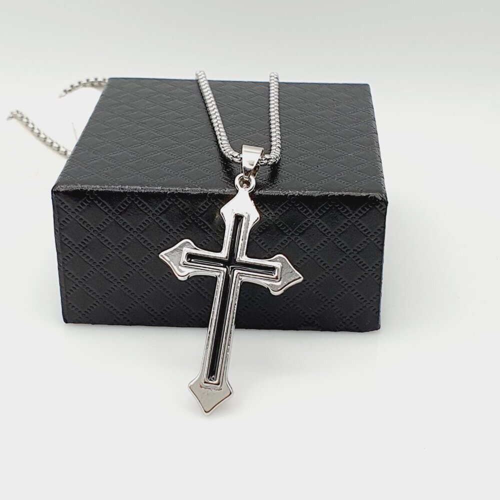 ❤️Cross Nail Chain scarecrow gothic Necklace, N90201P122 - Picture 10 of 11